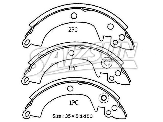 刹车蹄片 Brake Shoe Set:MZ981127