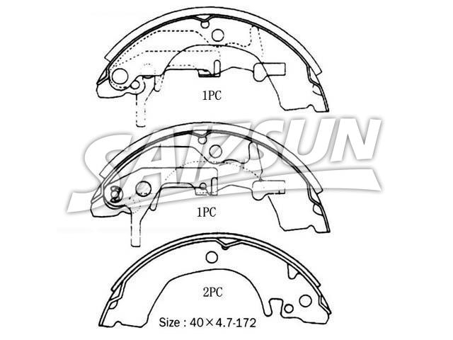 刹车蹄片 Brake Shoe Set:MB193136