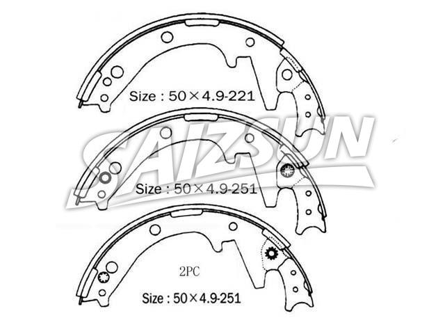刹车蹄片 Brake Shoe Set:MB277006