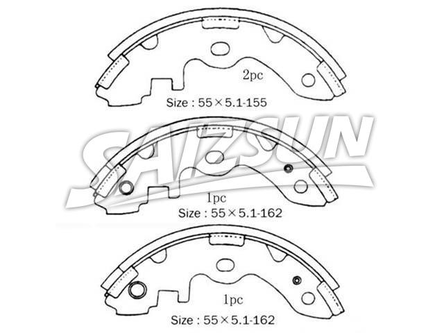 刹车蹄片 Brake Shoe Set:04495-27010