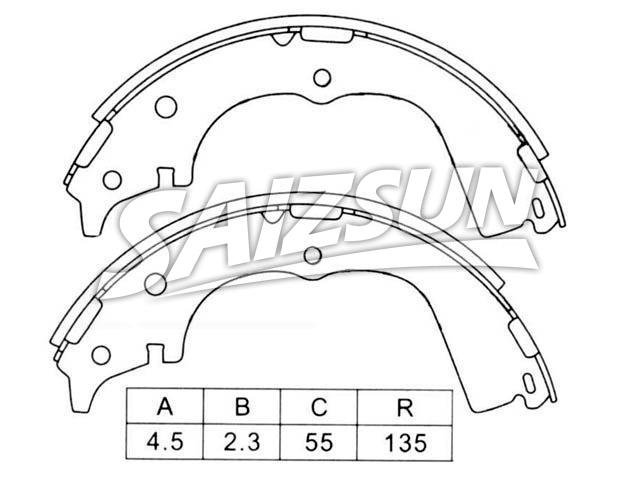 刹车蹄片 Brake Shoe Set:K2317A