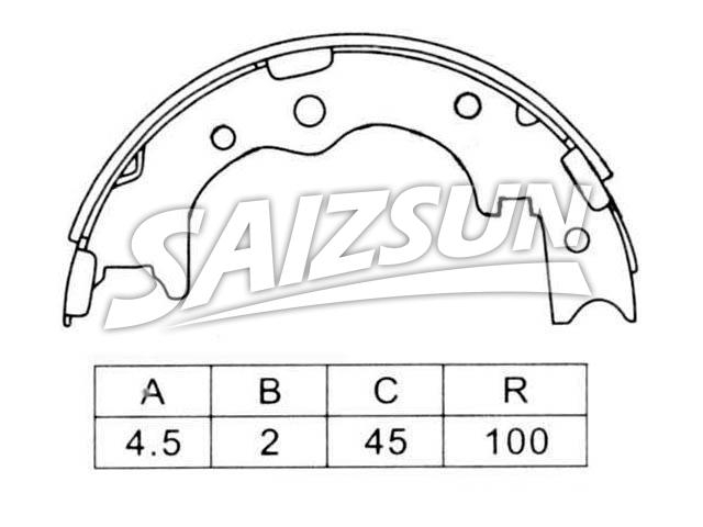 刹车蹄片 Brake Shoe Set:S4653-01260