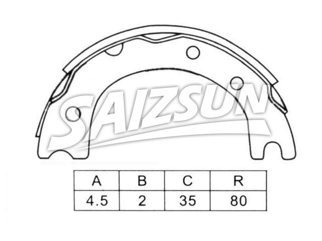 刹车蹄片 Brake Shoe Set:46530-36020-000