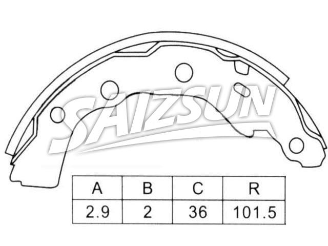 刹车蹄片 Brake Shoe Set:K6733
