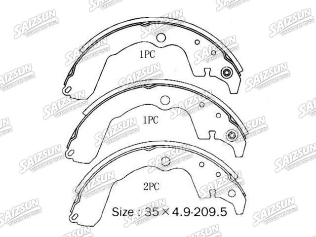 刹车蹄片 Brake Shoe Set:NR1089