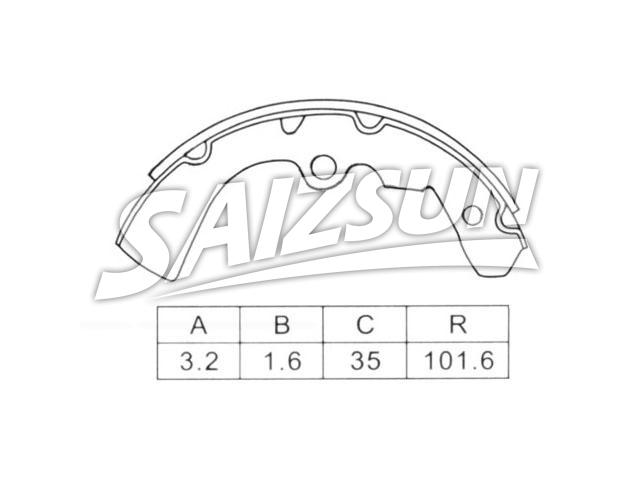 刹车蹄片 Brake Shoe Set:D1060-G0300