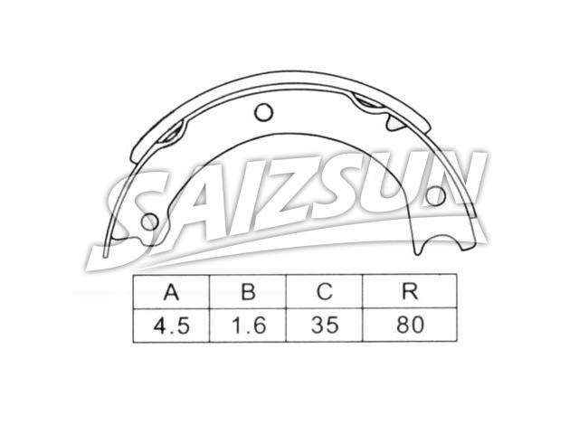 刹车蹄片 Brake Shoe Set:36160-T1025