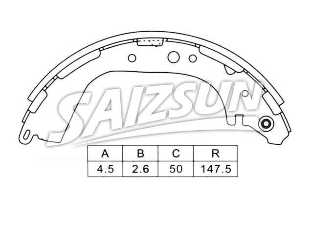 刹车蹄片 Brake Shoe Set:K1190