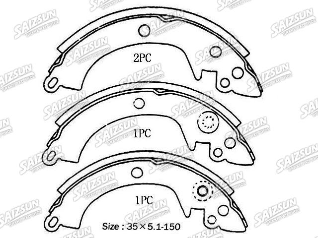 刹车蹄片 Brake Shoe Set:MZ981127