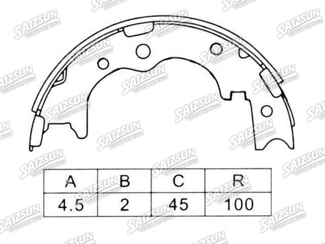 刹车蹄片 Brake Shoe Set:S4653-01260
