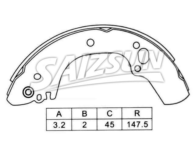Brake Shoe Set:K4464