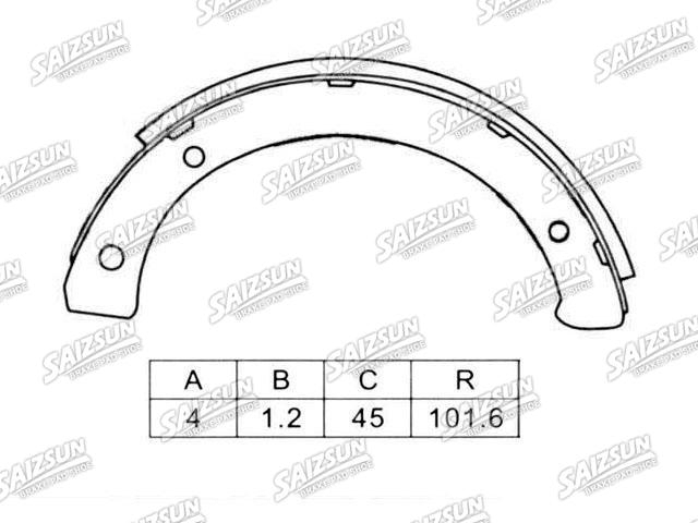 Kit mâchoire de frein Brake Shoe Set:K6615