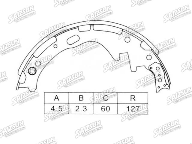 Kit mâchoire de frein Brake Shoe Set:K1173