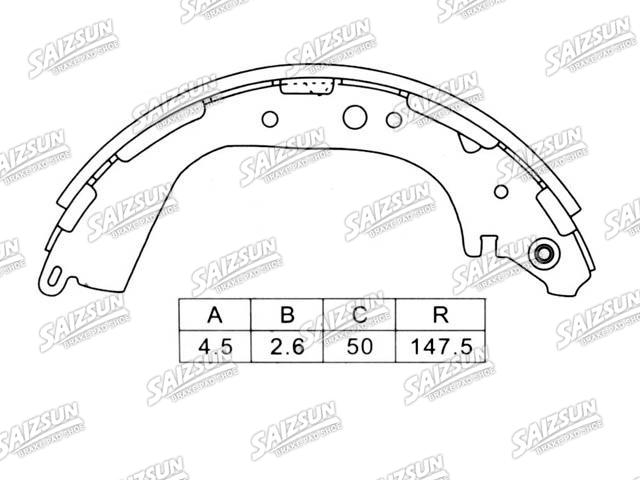Kit mâchoire de frein Brake Shoe Set:K1190