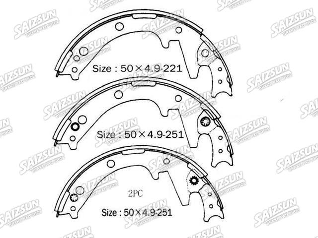 Kit mâchoire de frein Brake Shoe Set:MB277006