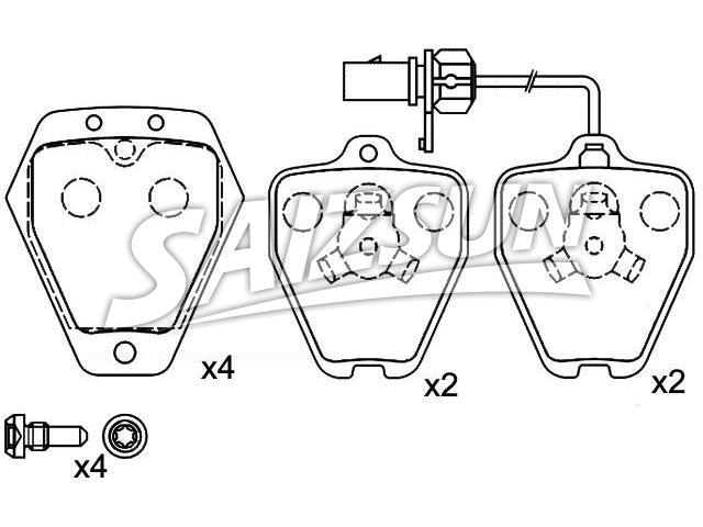 刹车片 Brake Pad Set:4B0 698 151 C